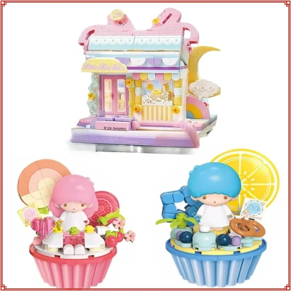 

Keeppley Building Blocks Twin Star Fantasy Gift Pavilion Street View Kuromi Model Assembly Toy Desktop Ornament Boys Girls Gifts