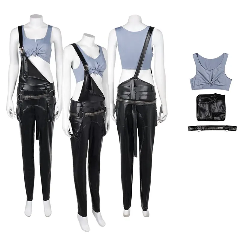 Judy Alvarez Cosplay Costume Adult Women Tops Leather Overalls Pants Outfits Fantasy Halloween Carnival Disguise Party Suit