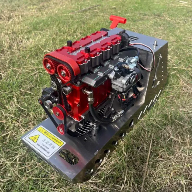 D6S Twin Cams Water Cooled Steam Engine Four Valve Turbo Independent Lubrication RC Vehicle Refit Parts Desktop Machinery Displa