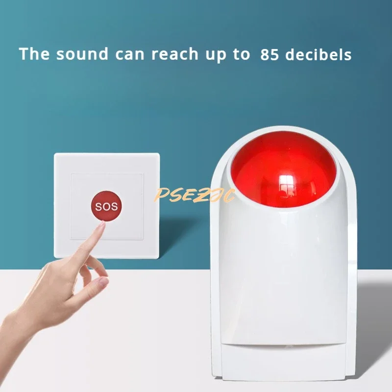 Home Portable Disabled Toilet Alarm System Elderly Emergency Call Button Wireless Call Sound and Light Alarm