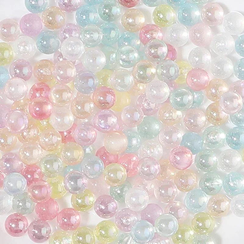 100/200 stücke Imitation Perle Acryl Perlen Überzogene Farbe Kein Loch Runde Lose Spacer Perlen Für Schmuck Machen DIY Armbänder halskette