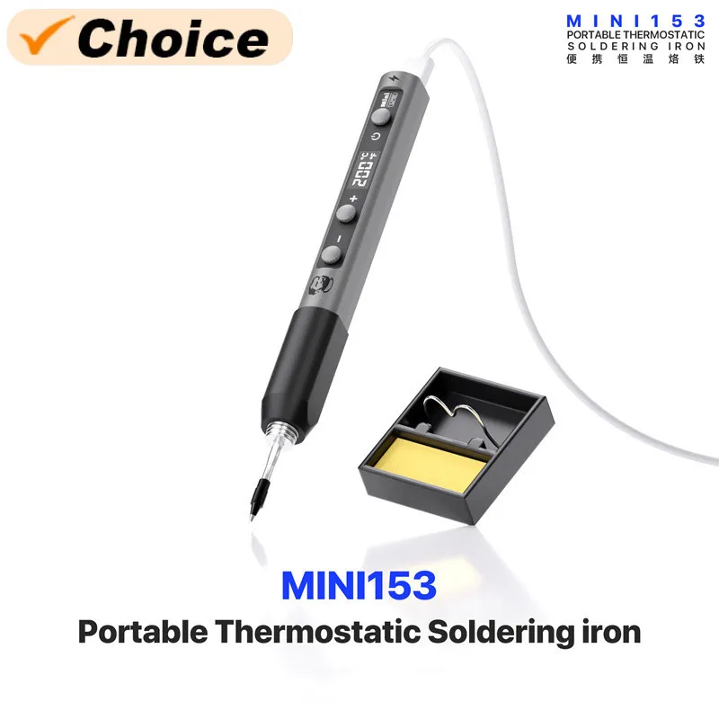 Mechanic Mini153 Portable Soldering Iron Thermostatic Soldering Tool 2S Heat Up PD/QC Charging Support for PCB Mainboard Welding