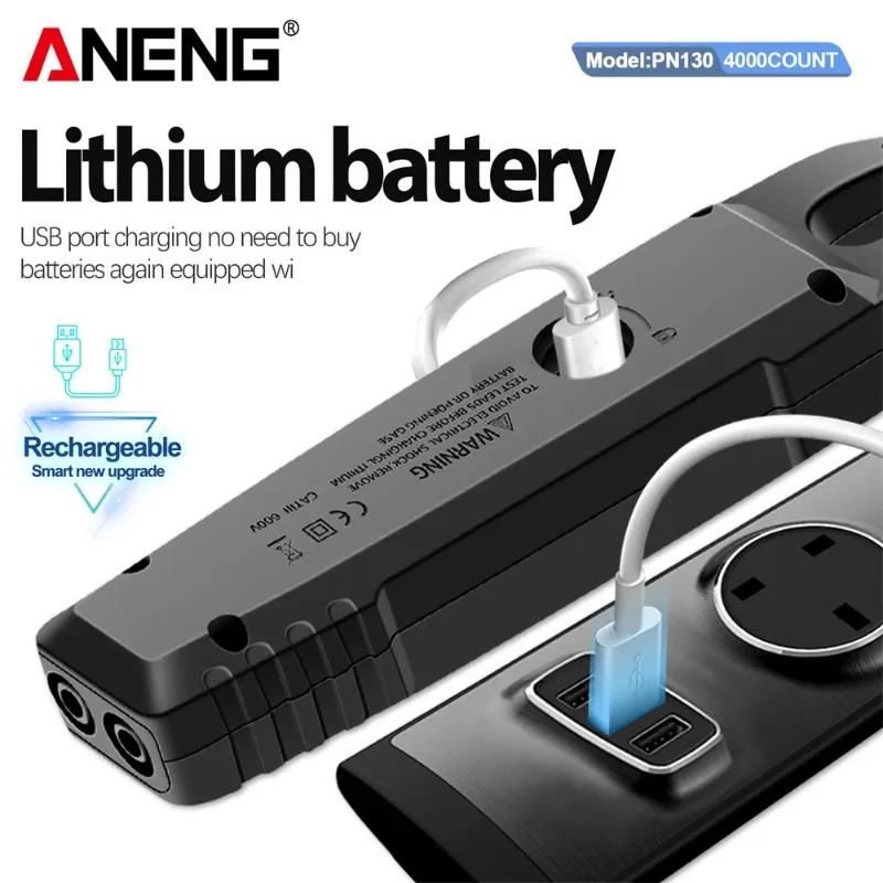 ANENG PN130 Clamp Plier U Multimeter 100A 4000 Count AC/DC Voltage Current VA Color Tester 4mF NCV Induction Voltage Detect Tool
