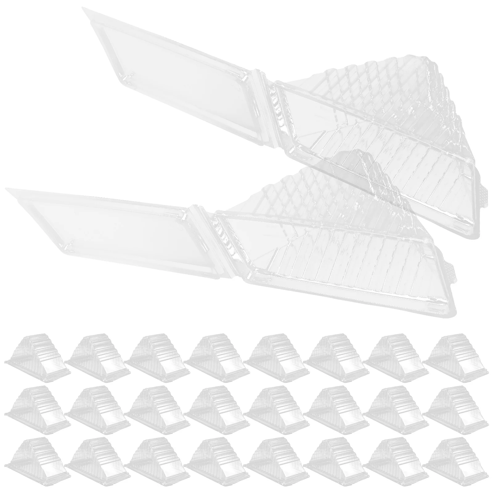 

50 шт., прозрачная упаковочная коробка для сэндвичей, многоразовый пластиковый треугольный контейнер для нарезки торта, коробка для хранения еды для дома, пекарни, магазина