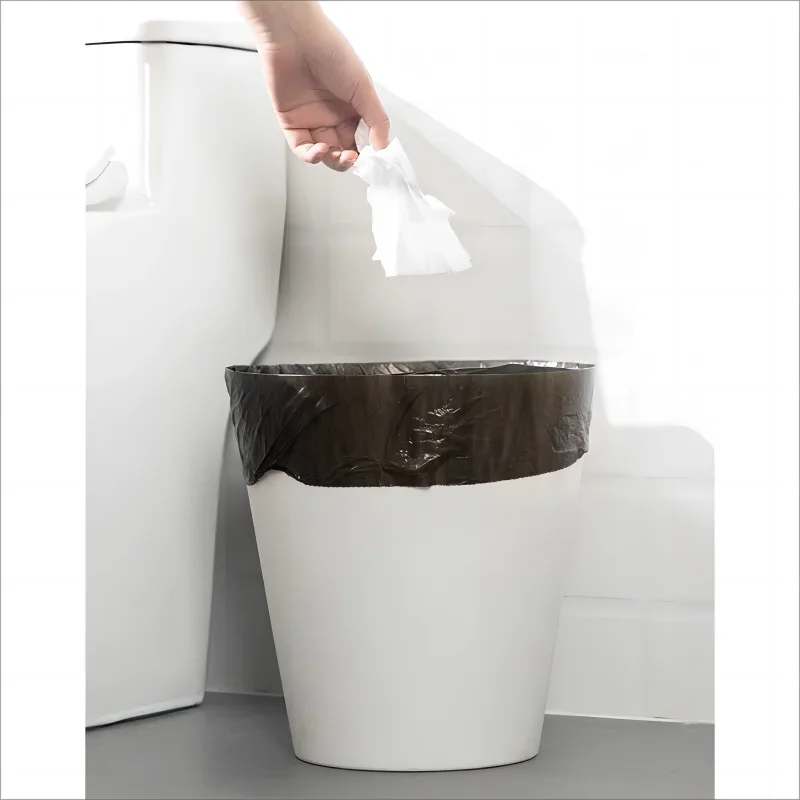 CHAHUA-Sacos de Plástico Descartáveis para Cozinha, Toilet Bin Bag, Saco de Lixo Espessado, Saco de Boca Plana, Produto Doméstico, Ponto Tipo Quebrado, 5 Rolls