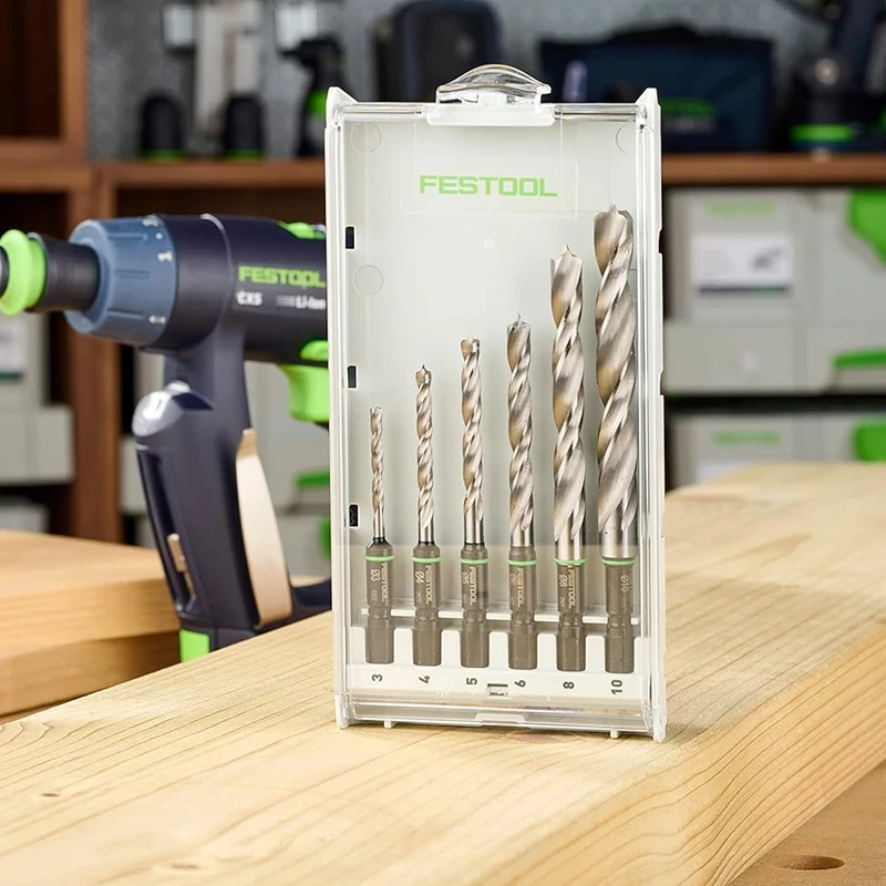 FESTOOL 577396 BKS SYS3 D3-10 CE/W Bohrer-Set mit Aufbewahrungskoffer, Spiralbohrer, starkes, langlebiges Werkzeugzubehör