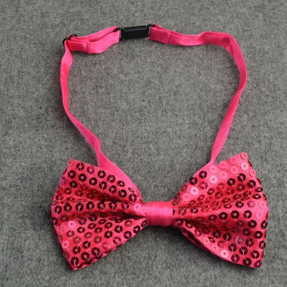 Sequin Children Bow Tie Pre-Tied Handsome Bowknot Decoration Adjustable Stage Performance Costume Graduation Photo Props