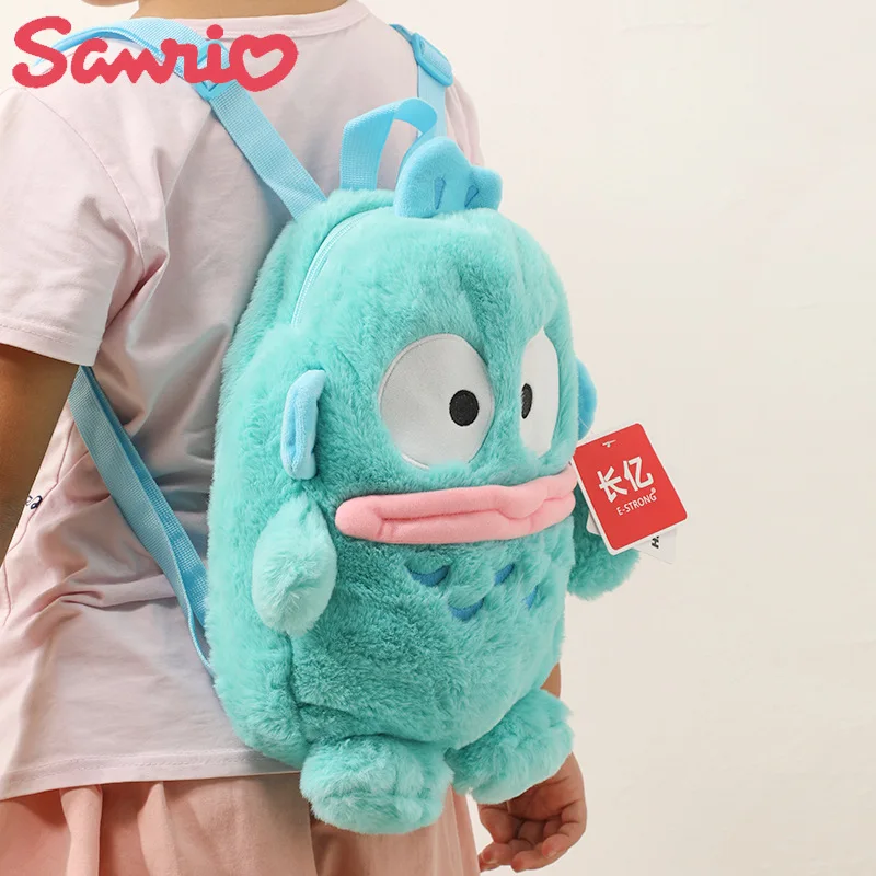 2024 New MINISO Semi Fish Man Ugly Fish Doll Plush Toy Doll Mermaid Cute Hanton Doll Backpack Children's Cartoon Backpack