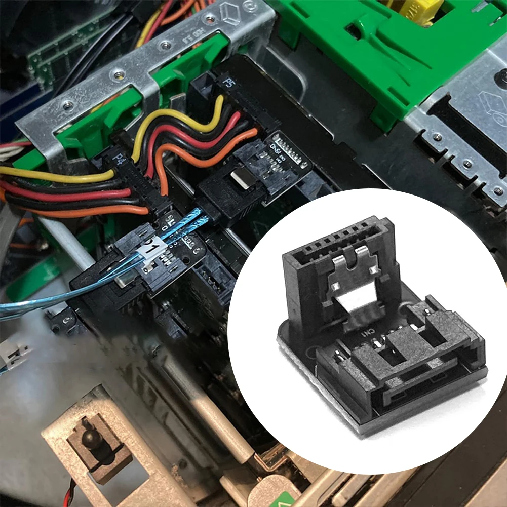 SATA 7Pin Female To 7pin Male Adapter 90 Degree Angle Elbow Adapter 6Gbps Connector Mainboard Motherboard for Desktops SSD HDD