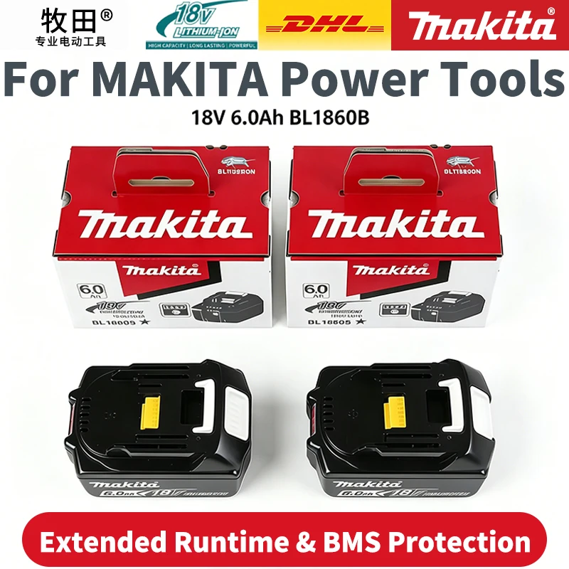 Batteria al litio di ricambio 100% originale Makita 6Ah_5Ah_3Ah per batteria Makita 18V BL1830B BL1850B BL1850 BL1840 BL1860 BL1815 (1)