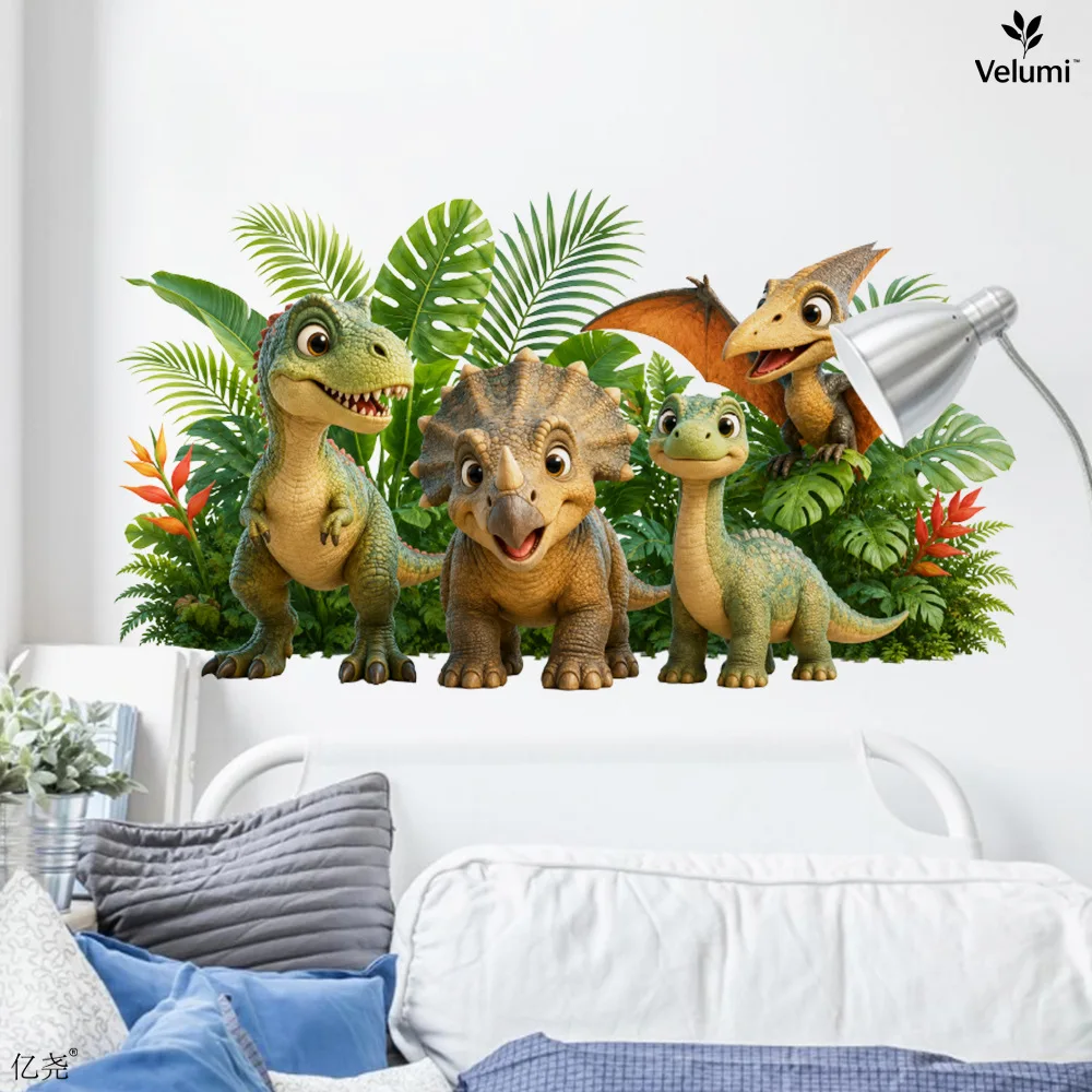 Cute 3D Dinosaur Wall Stickers Kids Dinosaur Birthday Party Decoration Children Room Dinosaur Wall Stickers view 5