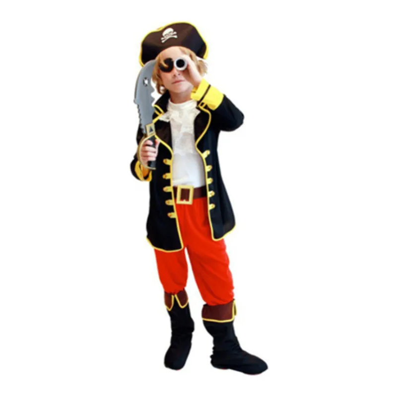 Children Carnival Boys Pirate Cosplay Costume Kids Girls Caribbean Birthday Party Clothes Sets Dress