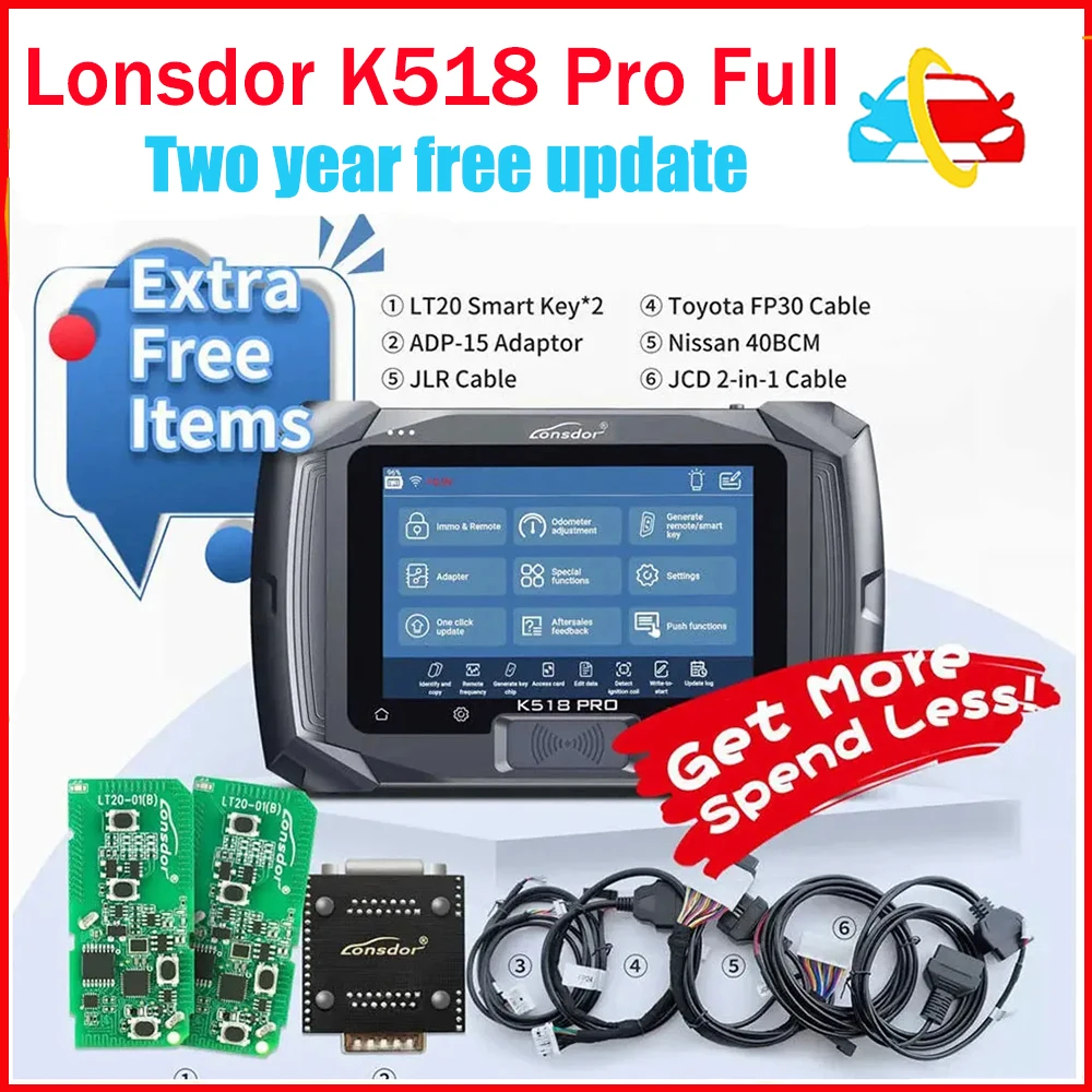 

Lonsdor K518 Pro Full Configuration Global Version All In One Key Programmer with 2 Years Free Update Time