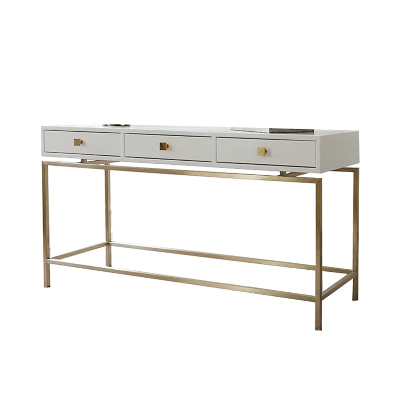 

Solid wood white porch table desk foyer view table