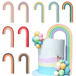 12 Colors Rainbow Cake Topper Decoration Blue Pink Purple Rainbows Cake Decoration Baby Shower Girls Boys Birthday Party Supplie