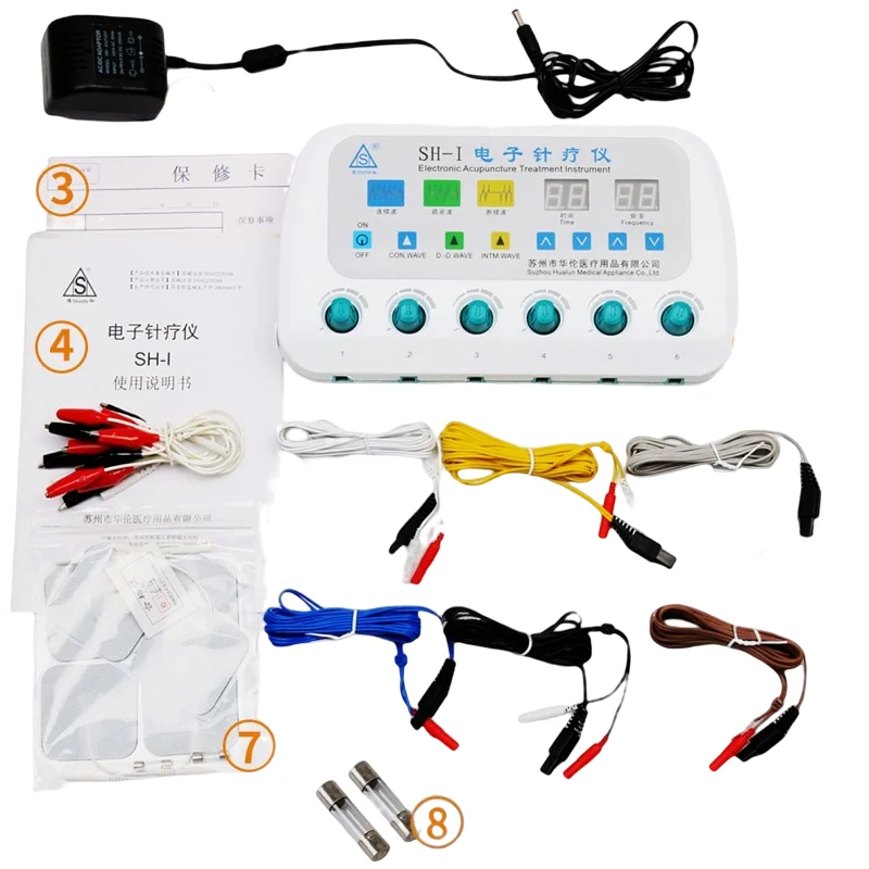 

Electric Muscle Stimulator Instrument Acupuncture Stimulation Physiotherapy Machine 3 Waveforms 6 Output