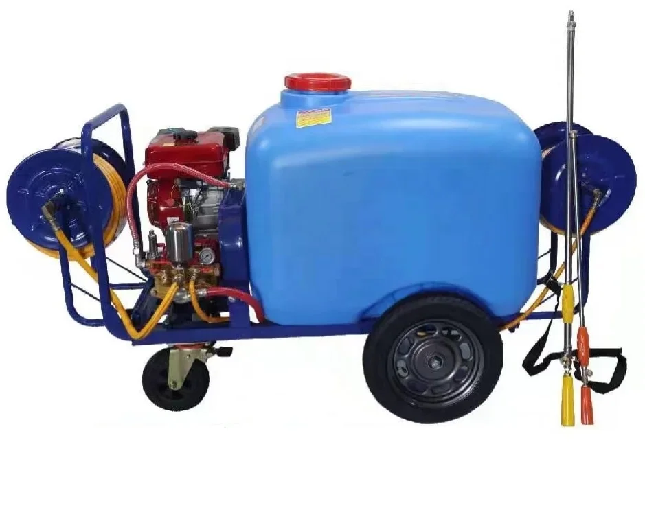 wholesale 300L trolley 6.5HP gasoline engine 4 stroke petrol  power pressure sprayer pump spray machine for agriculture