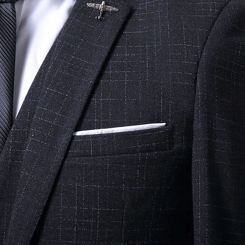 الراقية بدلة الزفاف (بدلة + سترة + بنطلون) 2026 جديد أزياء رجالية وسيم مأدبة الترفيه الأعمال ثلاث قطع مجموعة M-4XL