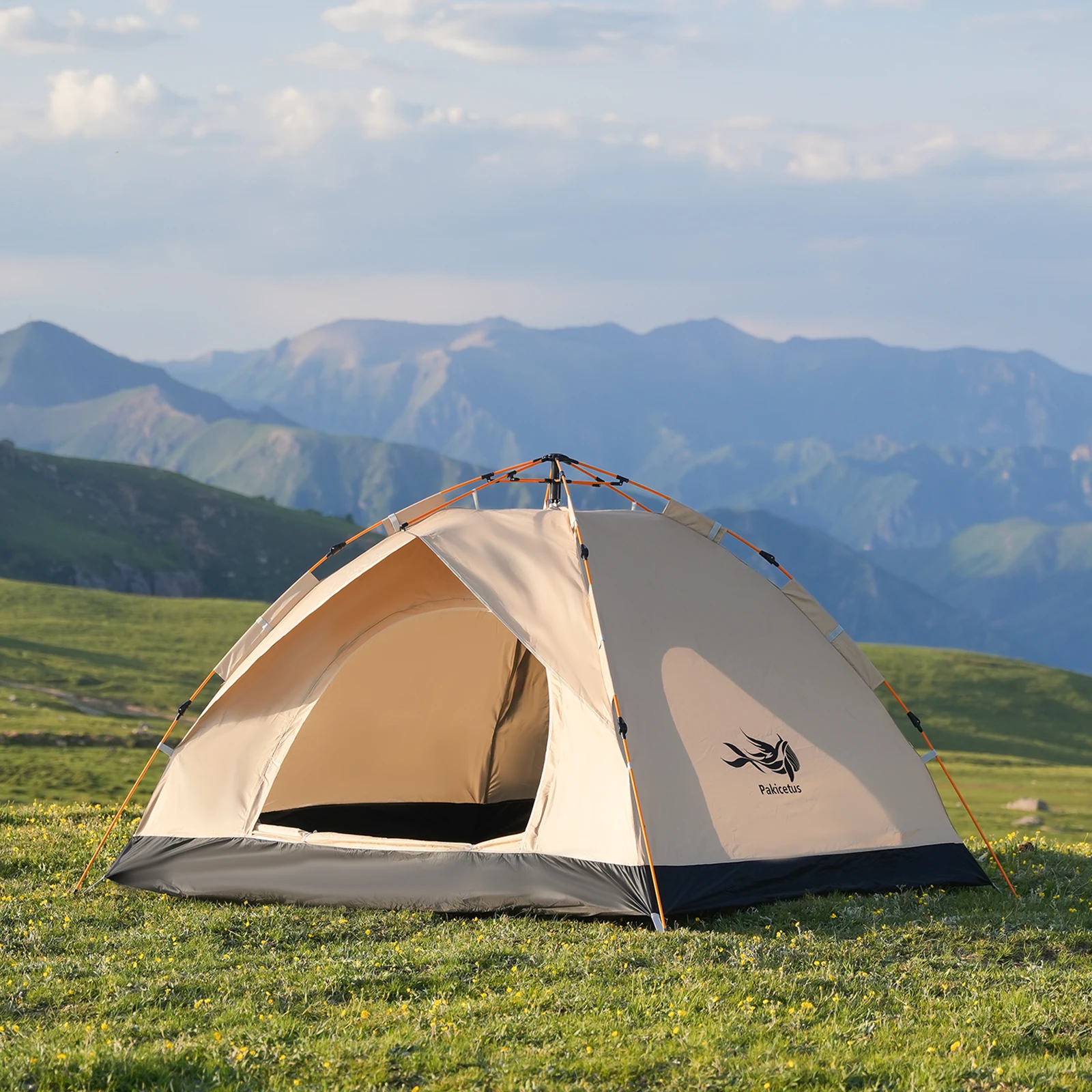 Tragbares Campingzelt, selbstfahrende Reise-Sofortzelte für Outdoor-Camping, Notfallzelt, 4-Personen-wasserdichtes Familienzelt – Detail 8