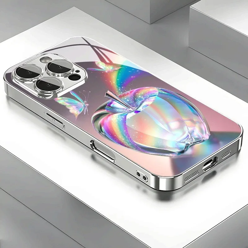 الملونة فراشة نمط الزجاج قضية الهاتف لسامسونج غالاكسي A16 A55 A56 A35 A34 A54 A24 A14 A25 A13 A73 A53 A33 4G 5G