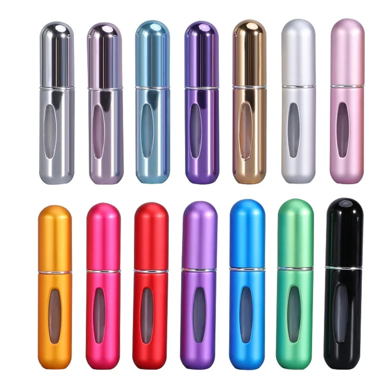 5/10/20pcs 5ml Portable Mini Refillable Perfume Bottle Conveniet Atomizer Pump Aluminum Spray Bottle Cosmetic Container Travel