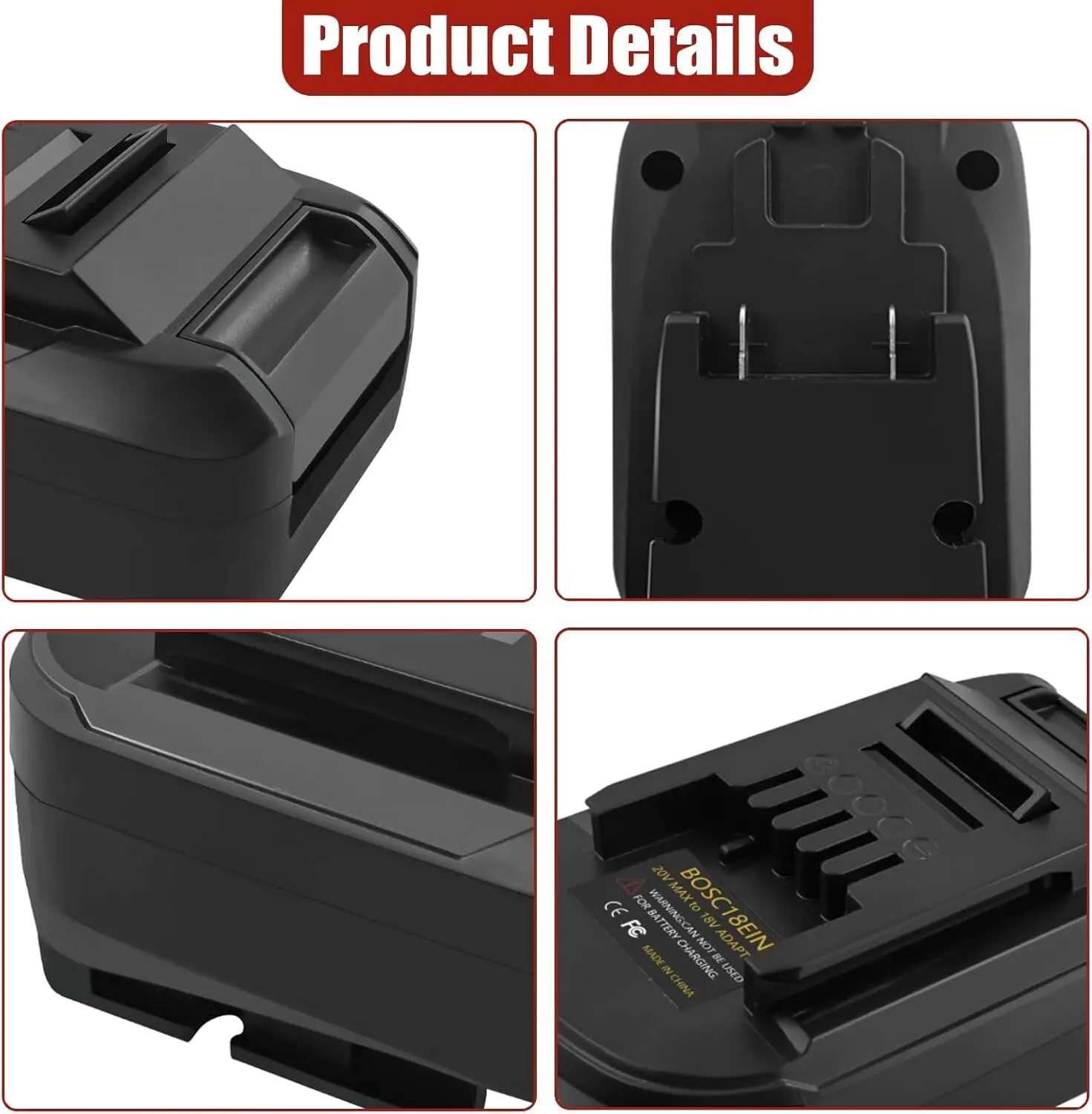 

BOSC18EIN Battery Adapter for Bosch 18V PBA Series Lithium battery Converter to for Einhell 18V Cordless Power tool