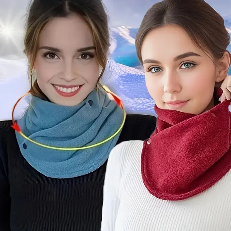 Winter Fleece Neck Scarf Thickened Warmth Autumn Neck Sleeve Scarf for Women\'s Scarves Plush Double Layer Neckerchief Scarf Ring