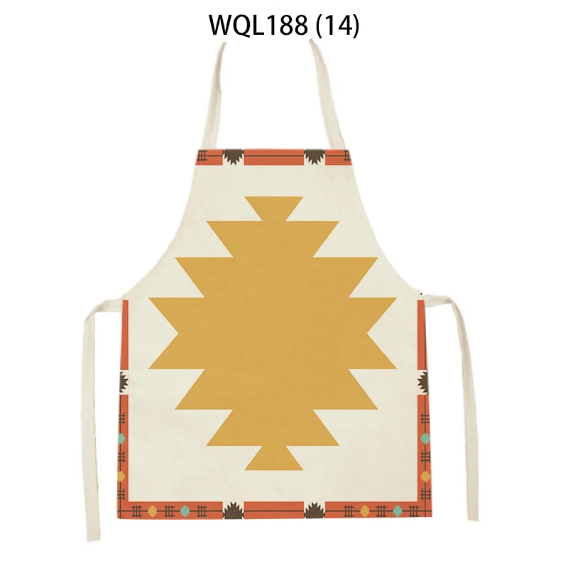 Women Geometric Pattern Kitchen Aprons Home Cooking Cleaning Apron Baking Accessorie Retro Bohemia Style Chef Apron