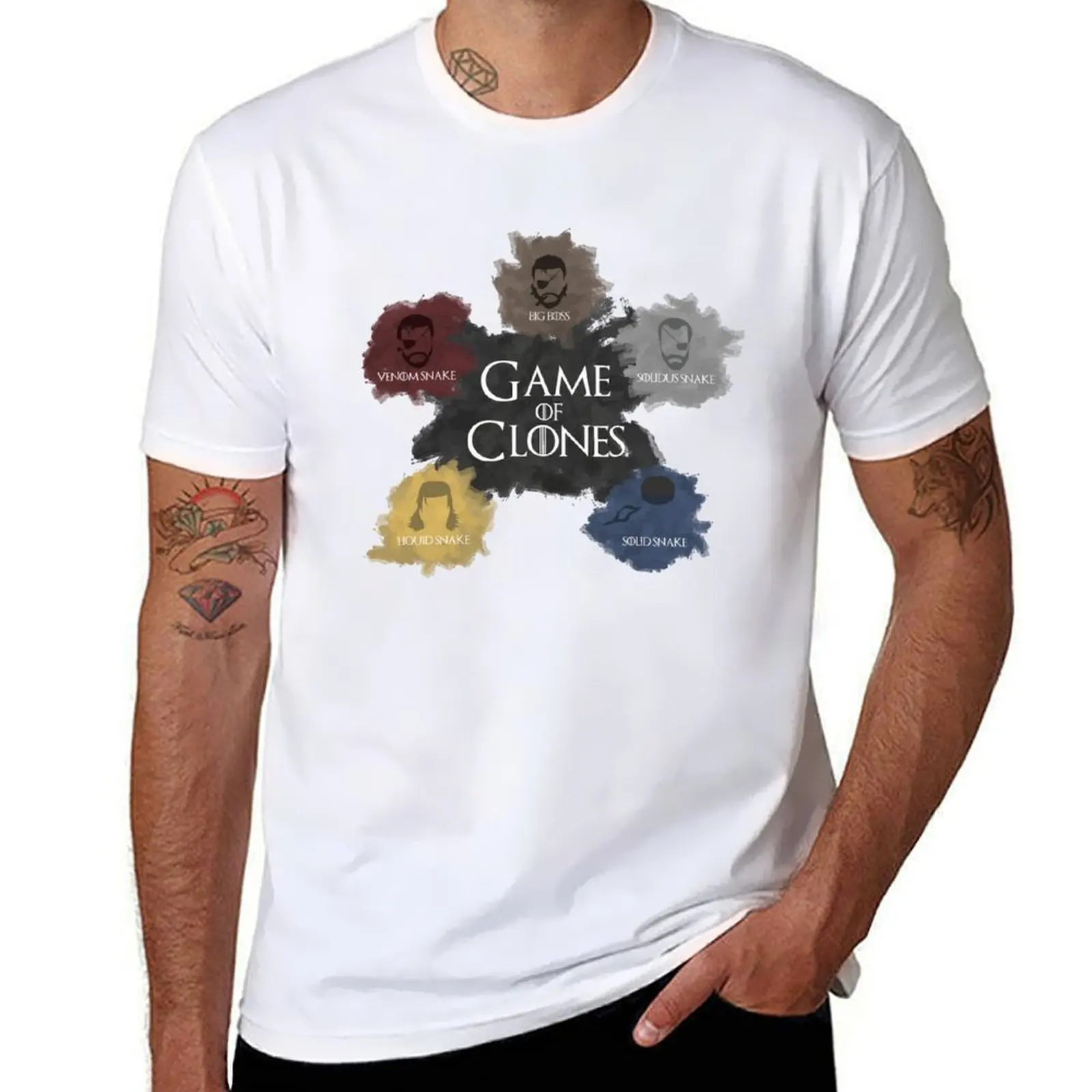 

Game of Clones Metal Gear T-Shirt t shirts designer man t shirt heavy cotton T-Shirt