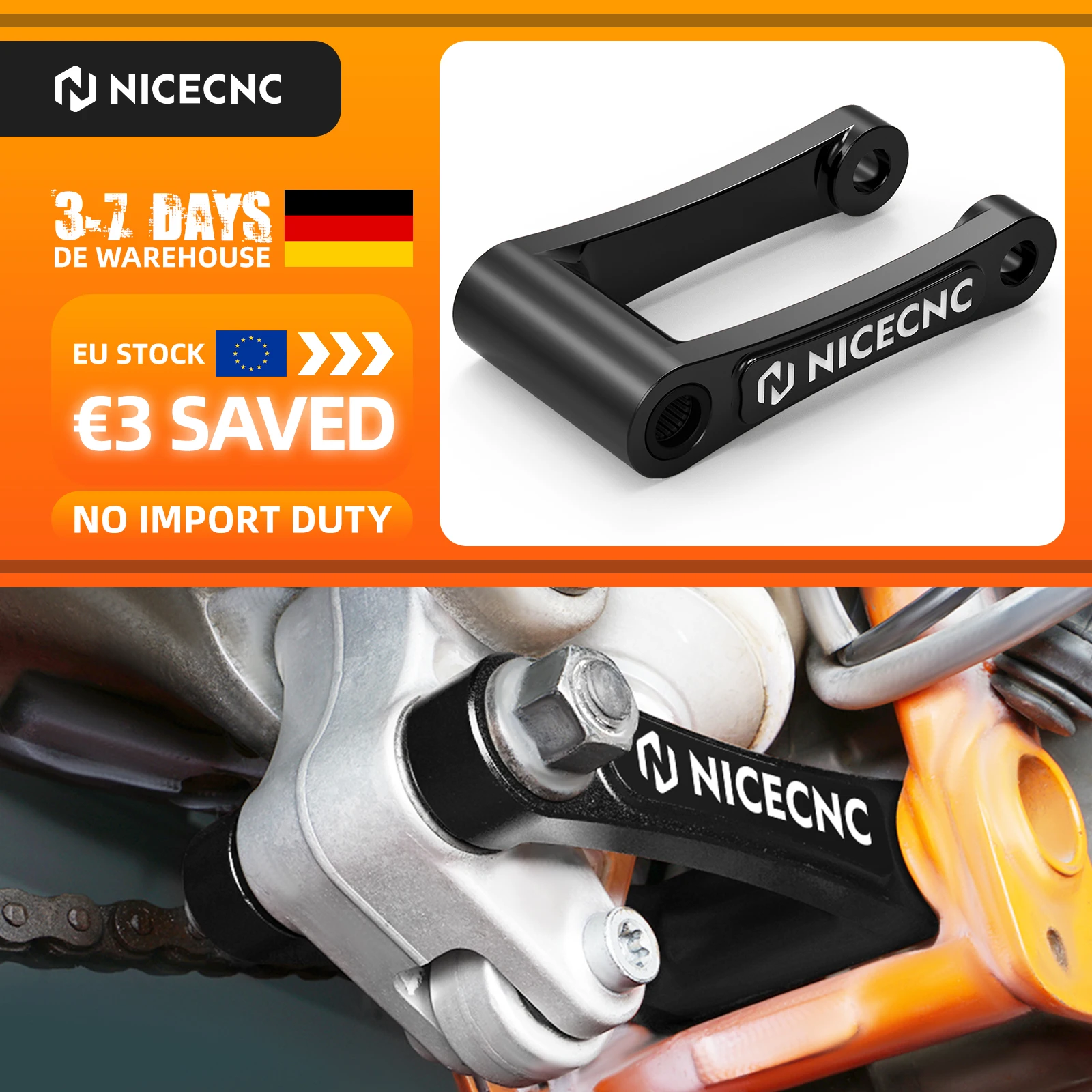 Image of (EU-Lager) Für KTM 690 SMC/R Enduro/R 2008-2024 Husqvarna 701 Enduro Supermoto 2016-2024 GasGas 700 SM/ES Tieferlegungskit 1"1.25"