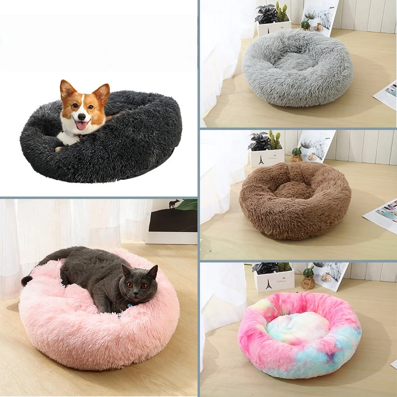 

Dog House Machine Washable Round Plush Cat House Warm Pet Supplies Mattress מיטה לכלב גדול מיטה לכלב קטן
