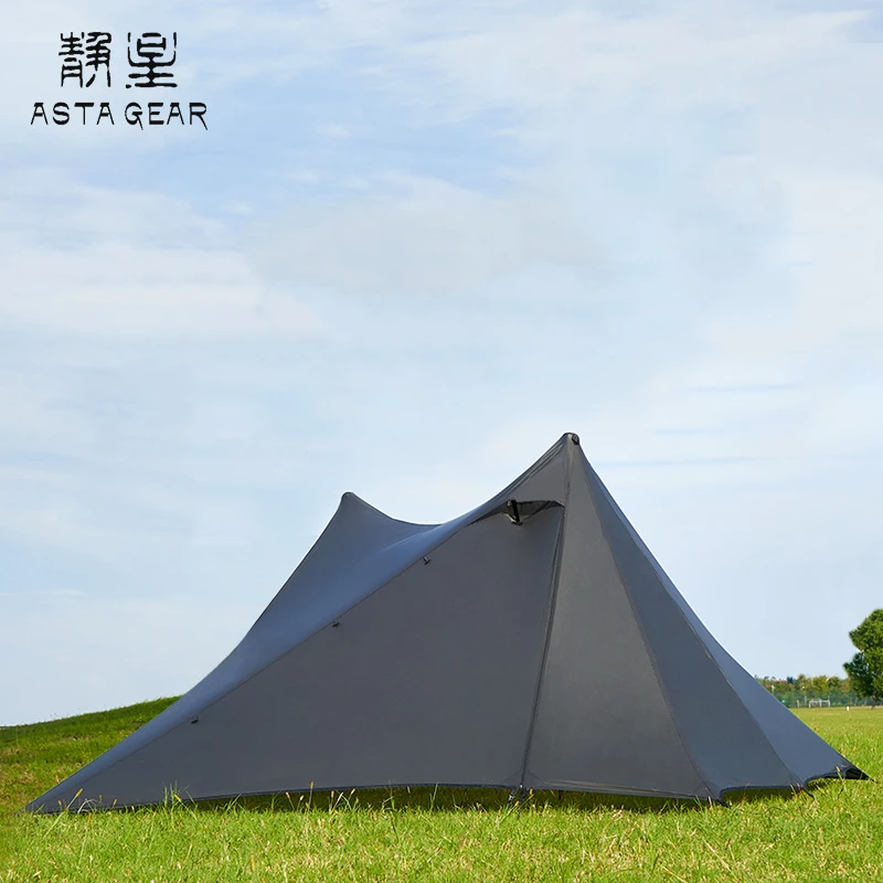 Asta Gear Yunchuan 2 Person Outdoor Camping Tent Urltra-Light Trekking Tent 15D Silicon Double Tower Pyramid Tent with Footprint