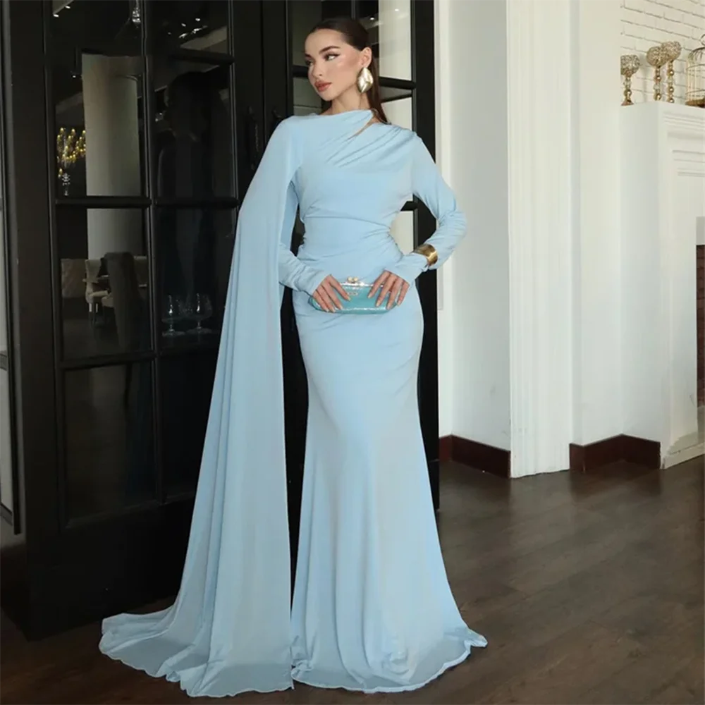

Simple Evening Dresses Elegant Long Sleeves High Collar Mermaid Evening Gowns Floor Length Prom Dresses Dress Customized 2025