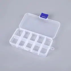 1-piece Fixed 10 Grid Storage Box with Lid, Accessory Sorting and Storage Box, Dust-free Transparent Plastic Box