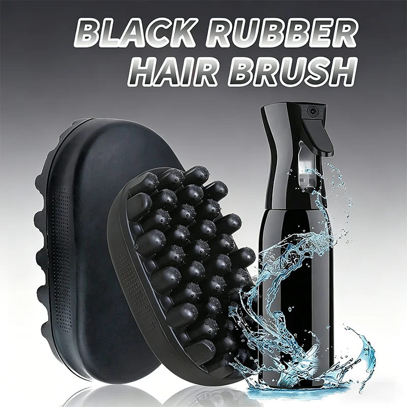 2er-Set Lockenhaar-Schwamm-Twist-Bürste mit Sprühflasche für afrikanische Locken, Wellen und Dreadlocks – Afro-Haarstyling-Tools für den Salon – Detail 1