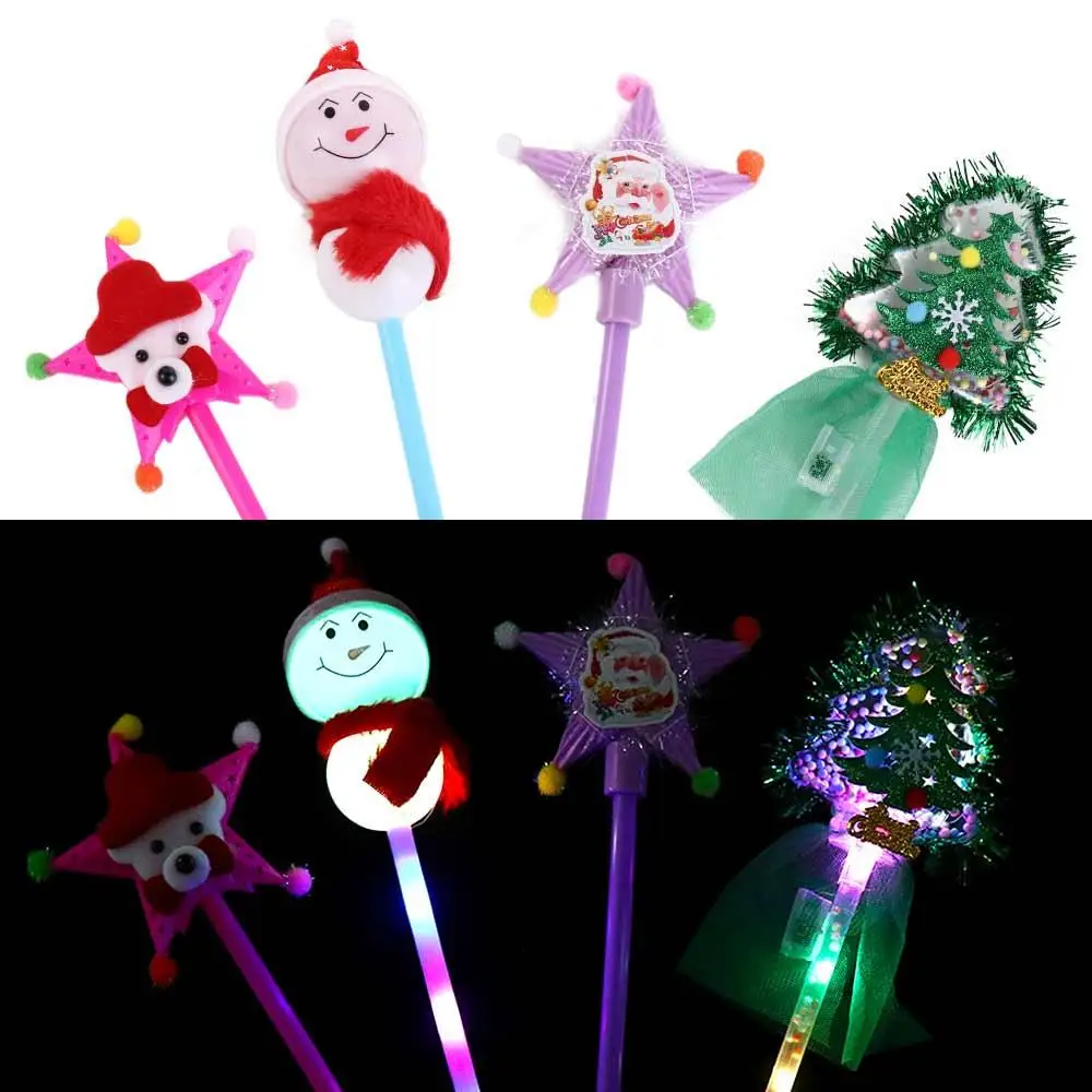 Christmas Tree Christmas Tree Glow Stick Snowman Luminous Prop Christmas Flash Bar Multicolor LED Snowman Glow Stick Party Gift