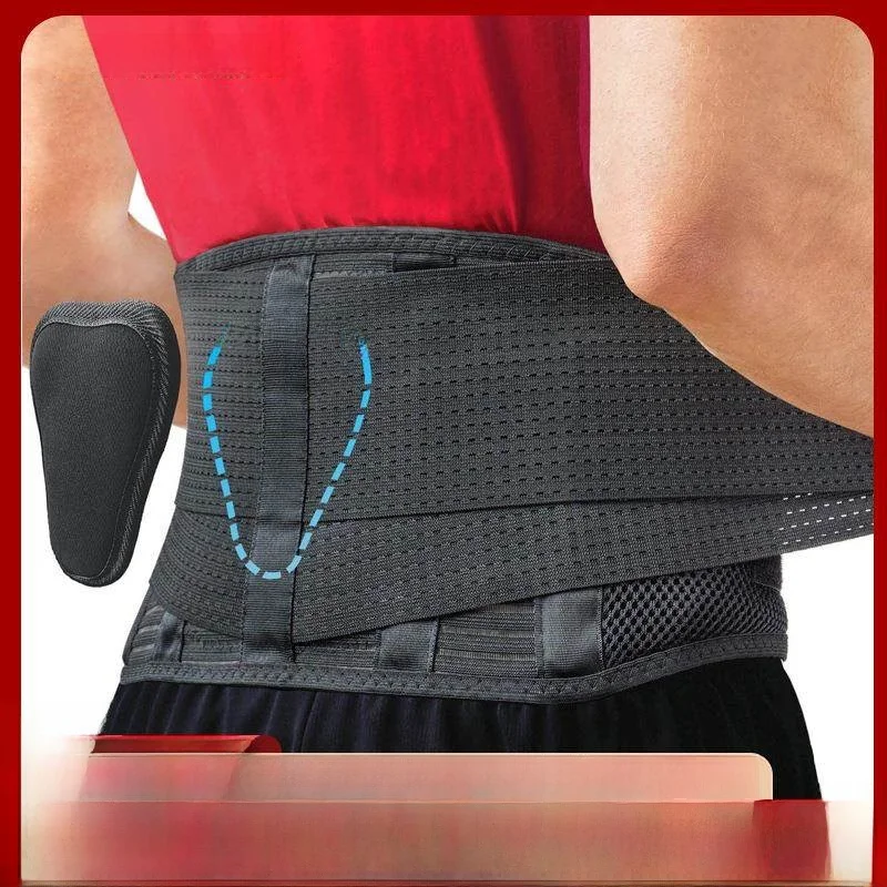 

Спортивный пояс для поддержки талии с двойной стальной пластиной, дышащий, сетчатый, для тренировок и фитнеса, для здоровья, полноразмерный