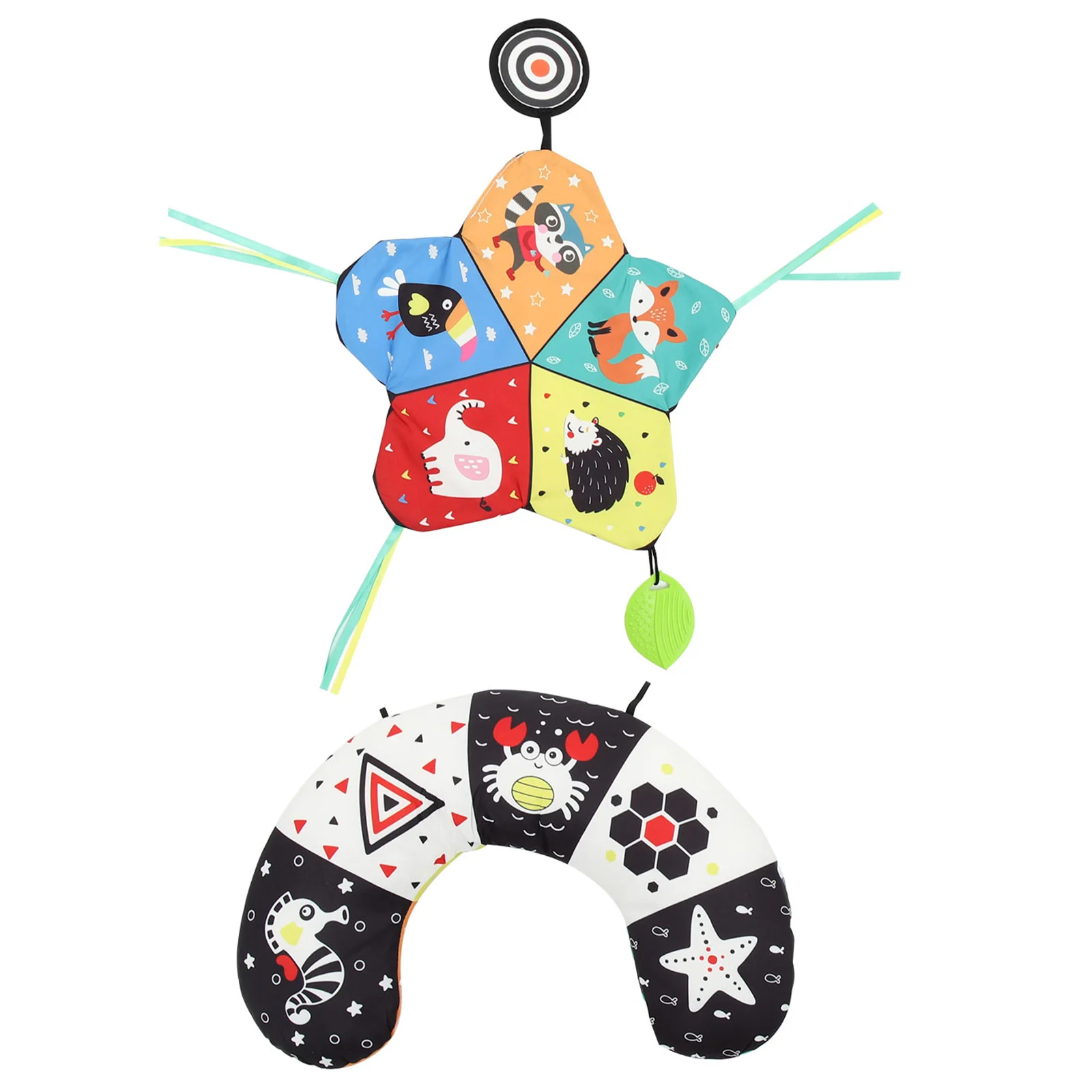 

Tummy Time Pillow High Contrast Infant Newborn Cotton Educational Plaything for Cognitive Development Parent Child Interaction