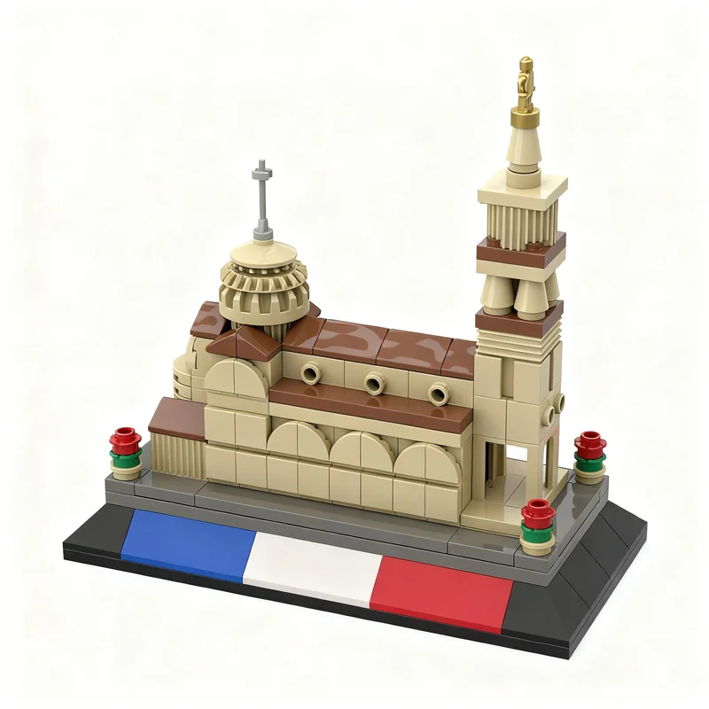195pcs MOC Notre Dame De La Garde Basilica Version 1.0 Model Building Blocks Christmas Gift Architecture Toys Idea DIY 3D Art