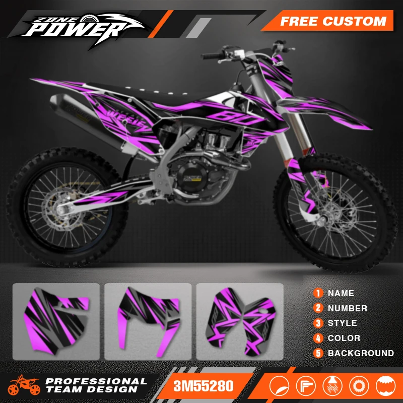 Powerzone Custom  Motorcycle Graphics Backgrounds Decal Stickers Kits for KTM SX SXF 2016-2018 EXC XCW 2017-2019 125-500cc 158