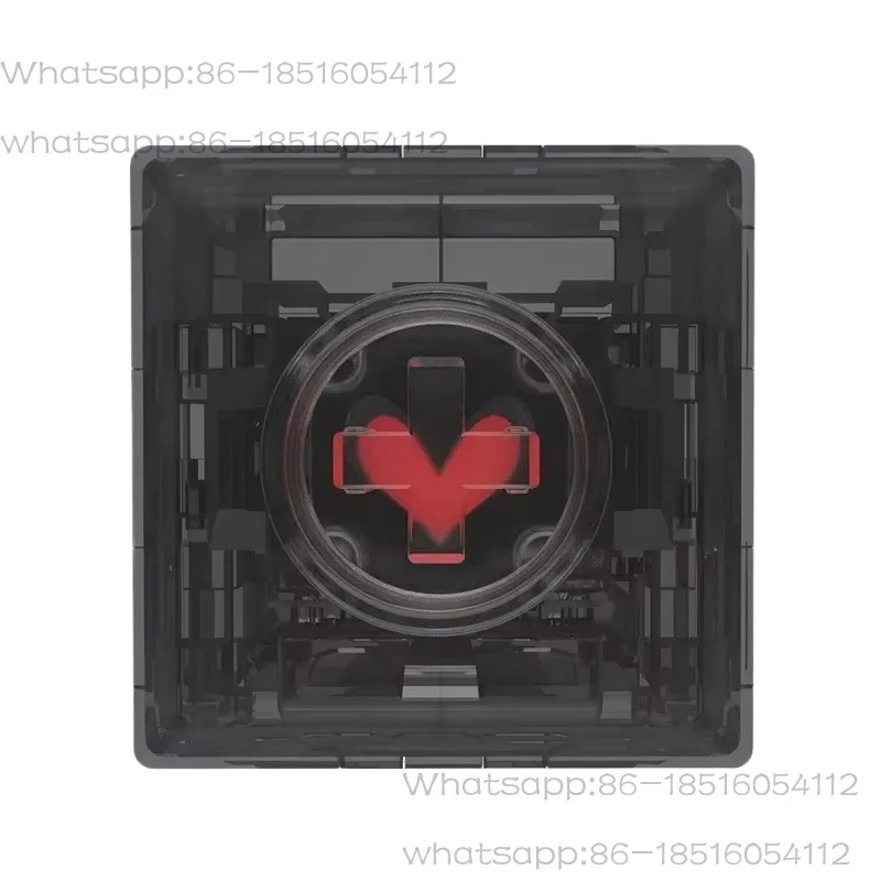 Heart Keyswitch Linear Custom Mechanical Keyboard Love Black Transparent 42g 5 Pins Lubed Long Gild Spring Switch