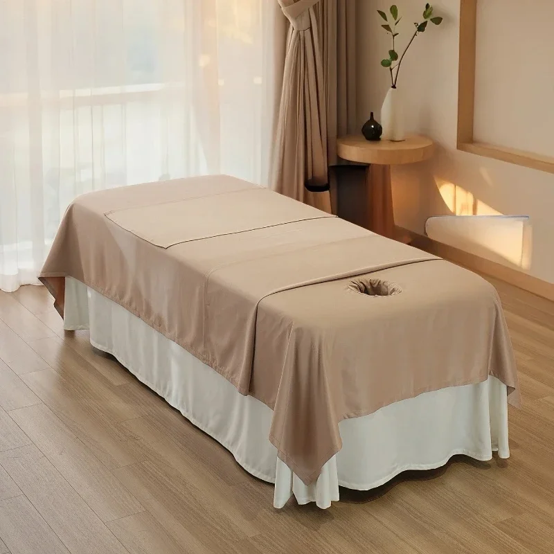 Large Size Beauty Hanging Edge Anti Fouling Cloths Single Piece Bed Sheet with Holes Oil Proof and Anti-seepage Protective Mats