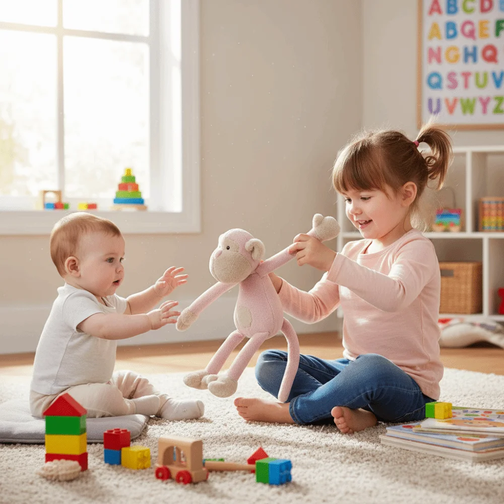 Kids Gifts Soft Monkey Plush Toys Super Soft Pink Plush Doll Kawaii Stuffed Animal Baby Girls