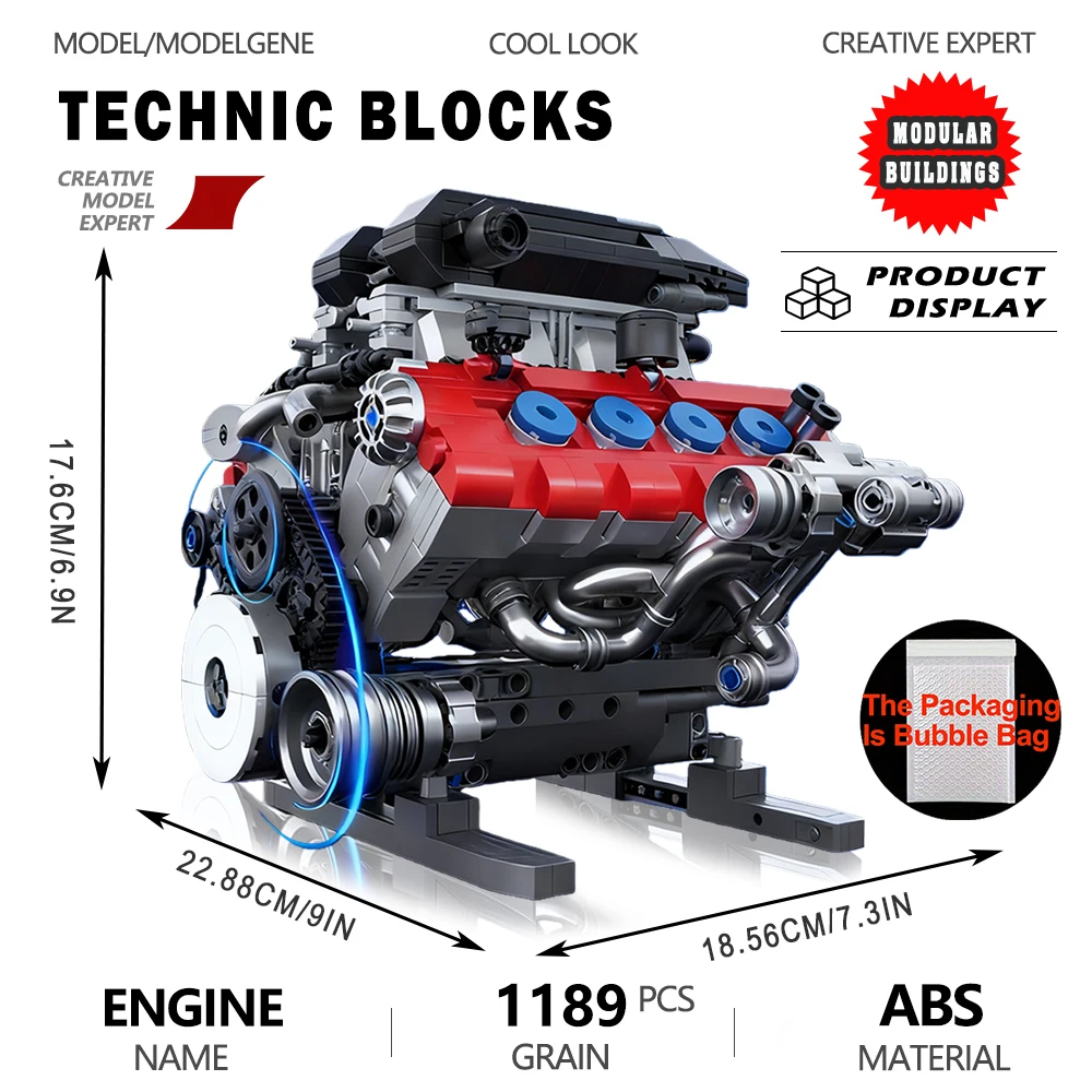 

SF90 Engine Machinery Building Blocks Technical High-tech Assembly Sets Model Bricks Toys Desktop Decor Christmas Gift For Kids