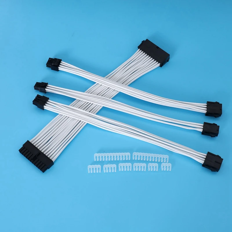 Basic Extension Cable Kit, 3Pcs Atx 24Pin/Eps 4+4Pin/Pci-E 8Pin/Pci-E 6Pin Power Extension Cable