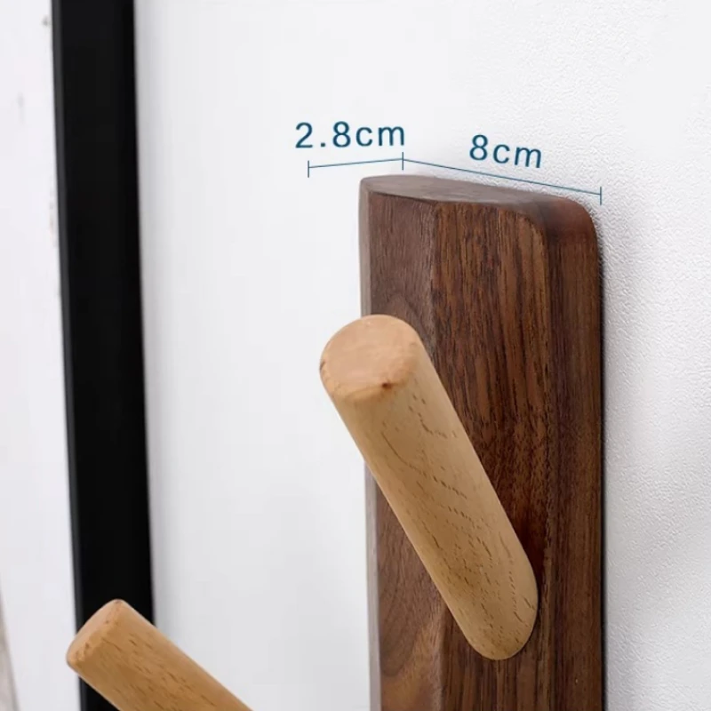Walnut Wood Branch Coat Hooks Wall Mounted Entryway Hanger Rack Creative Nordic Wooden Decorative Hooks for Hallway Key Holder