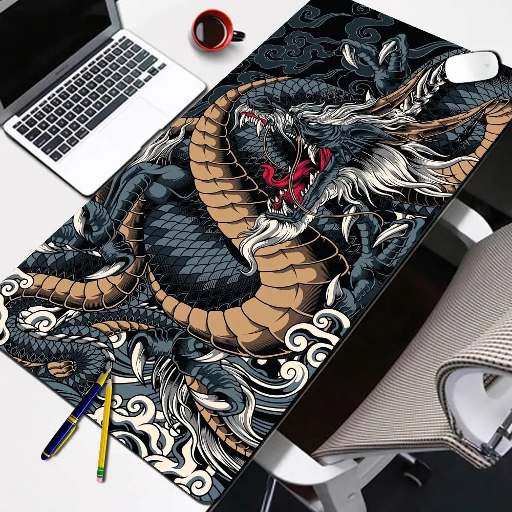 

Japanese Art Dragon Mouse Pad Gamer XL Custom Home HD Mousepad XXL Keyboard Pad Office Non-Slip Computer 900x400 Big Mouse Mats
