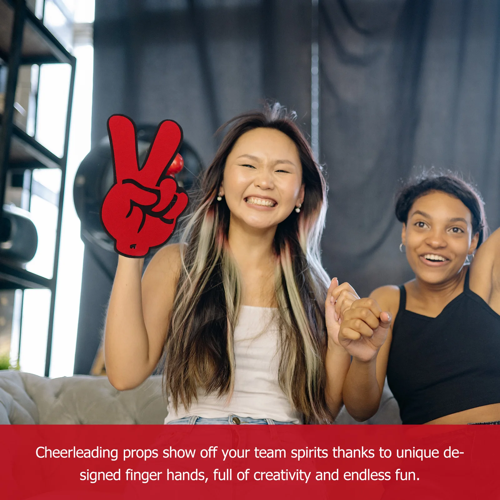

2Pcs Victory Hand Gesture Prop Creative Cheerleading Felt Cloth Hand for Sporting Events Team Spirit Show Off Custom Look