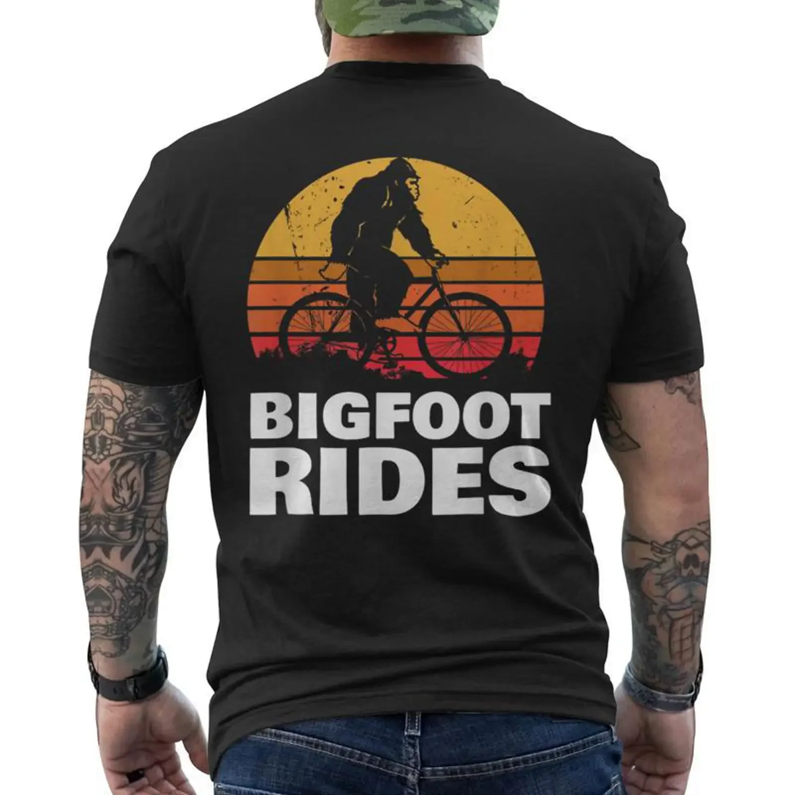 Bigfootélo De Montagne Humoristique Bigfoot T shirt imprimé au dos Cadeauxyz vintage Washed homme streetwear Stylish Unisex