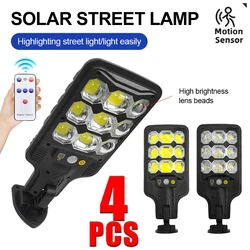 1-4 Pcs Solar Street Light LED/COB Solar Garden Lamp 3Mode Outdoor Waterproof Motion Sensor Solar Wall Lighting for Patio Garden